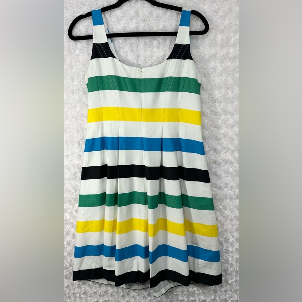Nine West Womens Size 4 Black Multi Stripe Pocket Summer Spring Midi Dress NEW - Picture 4 of 15